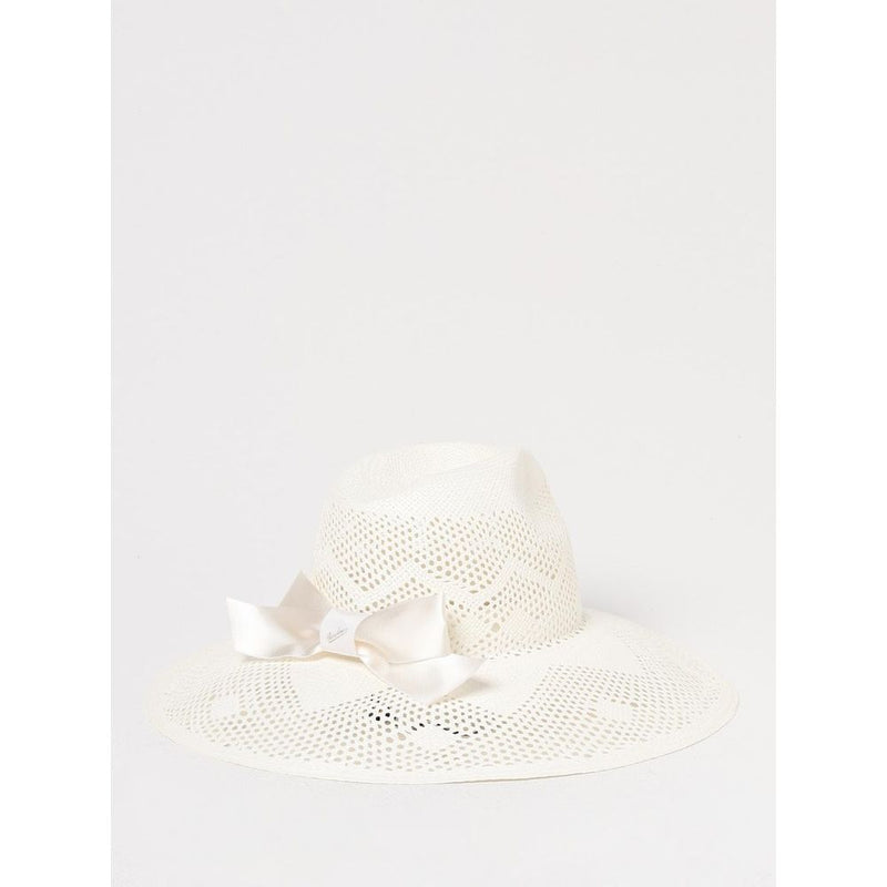 Borsalino White Paper Straw Sunhat - Elegant Summer Accessory