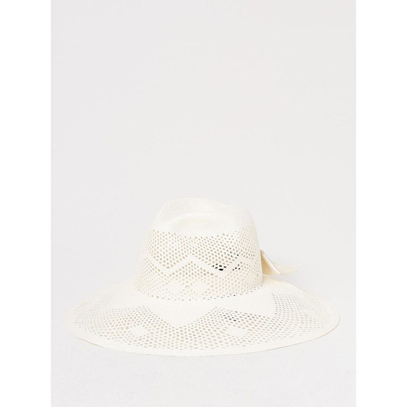 Borsalino White Paper Straw Sunhat - Elegant Summer Accessory