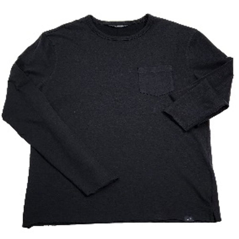Gas Black Cotton Long Sleeve T-Shirt for Men