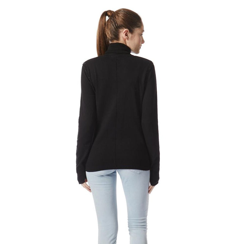 Gas Black Cotton Turtleneck - Chic Comfort for Women