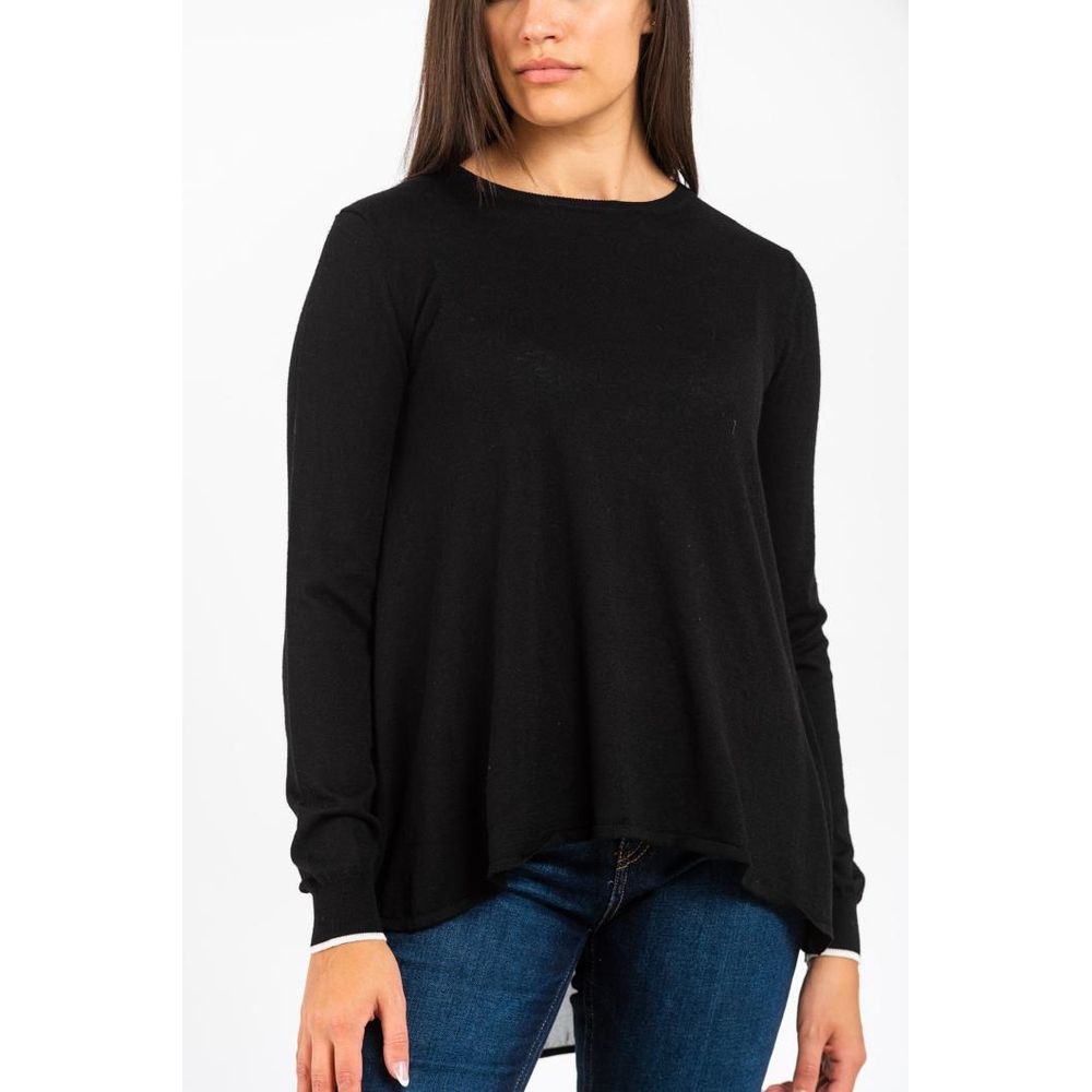 T-shirt à manches longues en viscose noire Gas