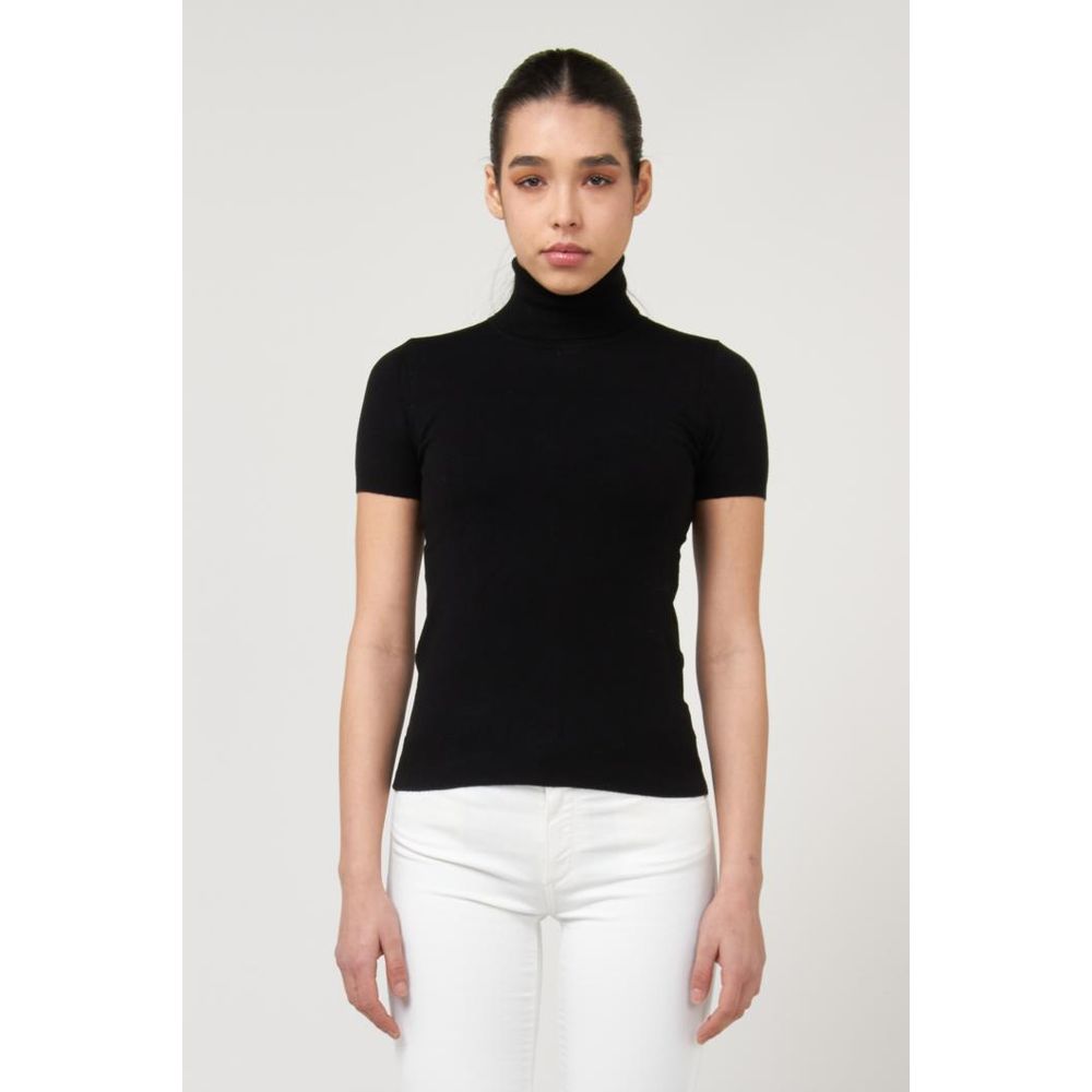 Gas Black Viscose Turtleneck for Women - Stylish & Comfortable