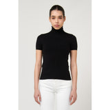 Gas Black Viscose Turtleneck for Women - Stylish & Comfortable