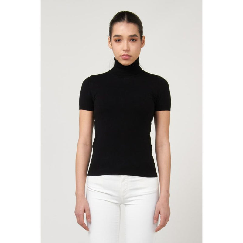 Gas Black Viscose Turtleneck for Women - Stylish & Comfortable