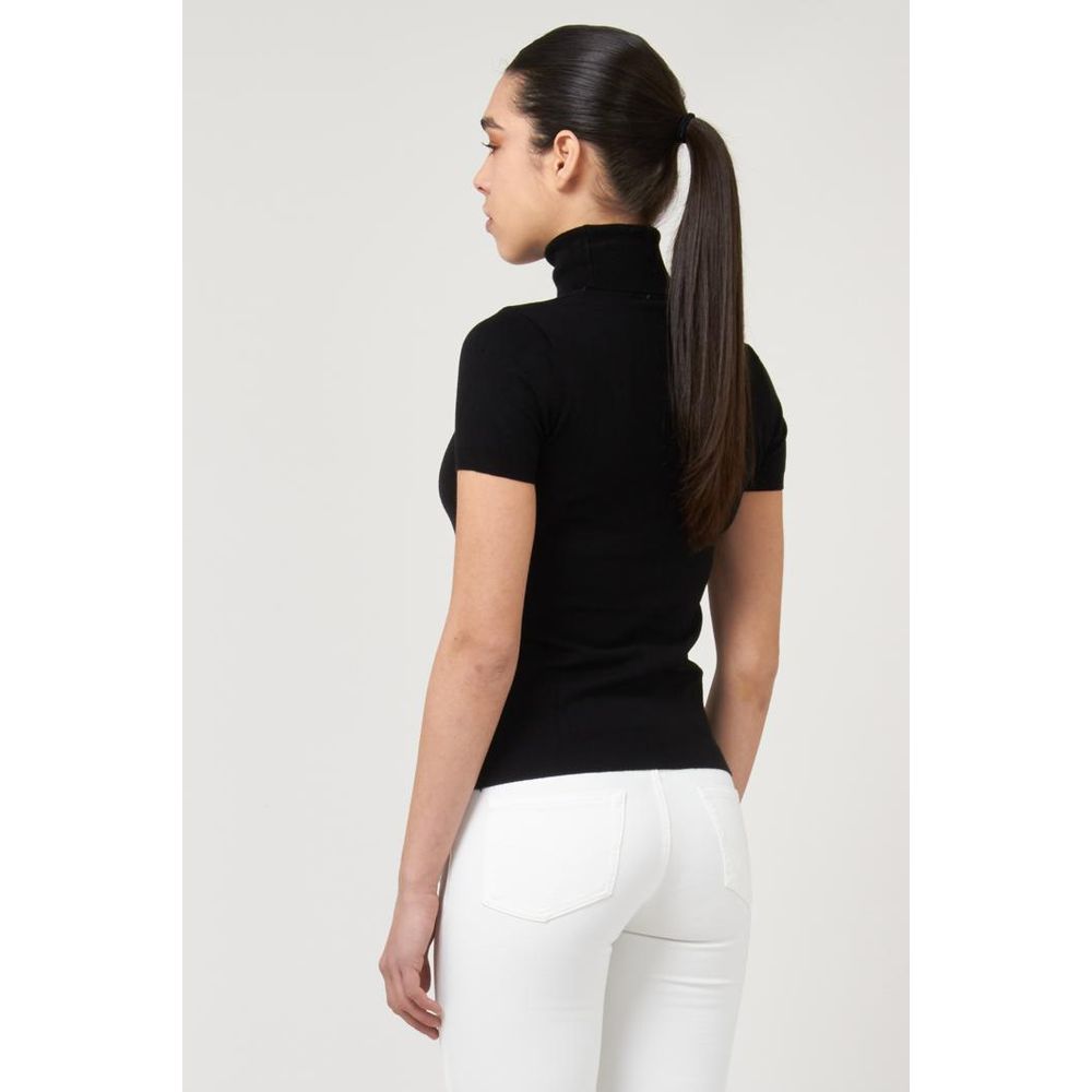 Gas Black Viscose Turtleneck for Women - Stylish & Comfortable