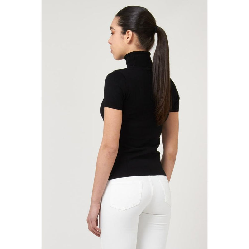 Gas Black Viscose Turtleneck for Women - Stylish & Comfortable