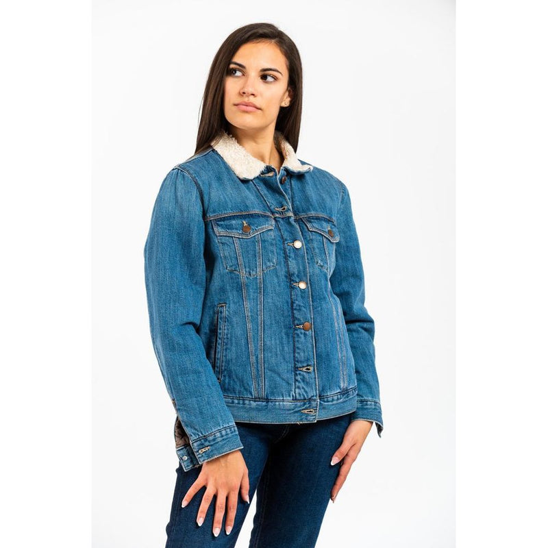 Gas Blue Cotton Denim Jacket for Women - Stylish & Versatile