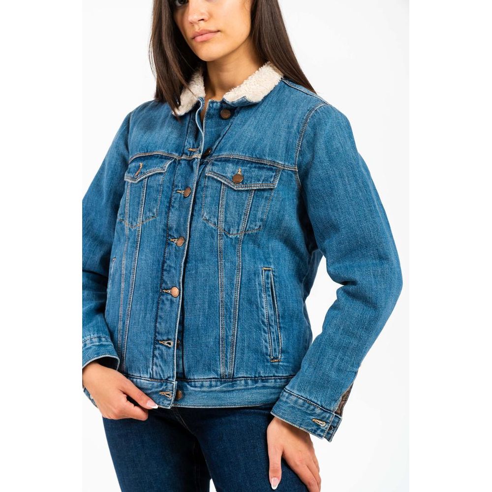 Gas Blue Cotton Denim Jacket for Women - Stylish & Versatile