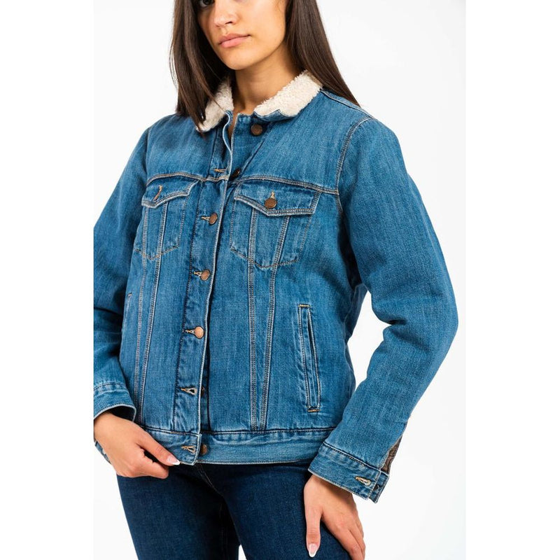 Gas Blue Cotton Denim Jacket for Women - Stylish & Versatile