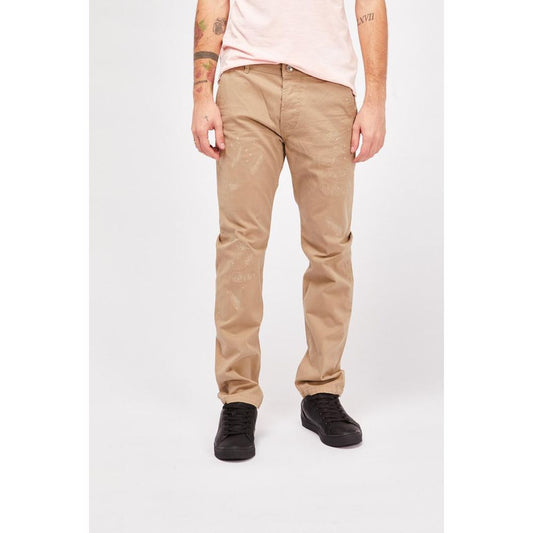 Gas Beige Katoenen Casual Broek