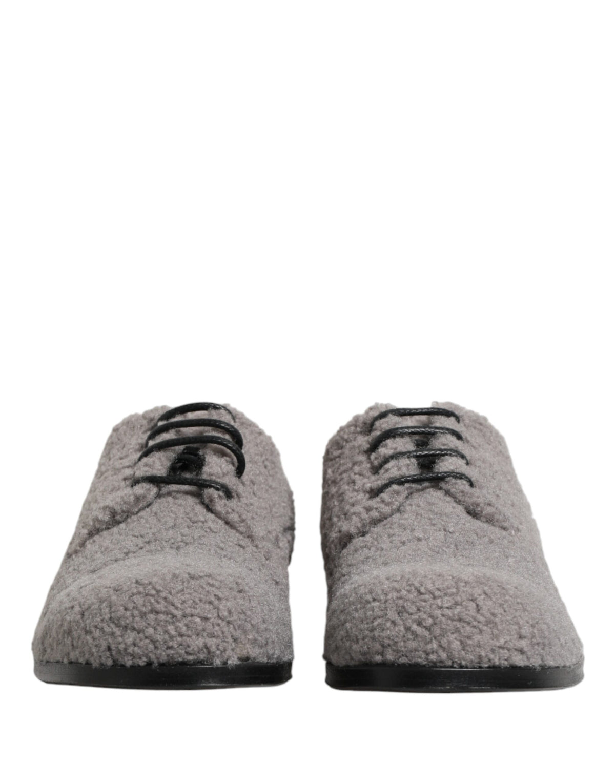 Dolce & Gabbana Gray Fleece Lace Up Derby Dress Shoes for Men