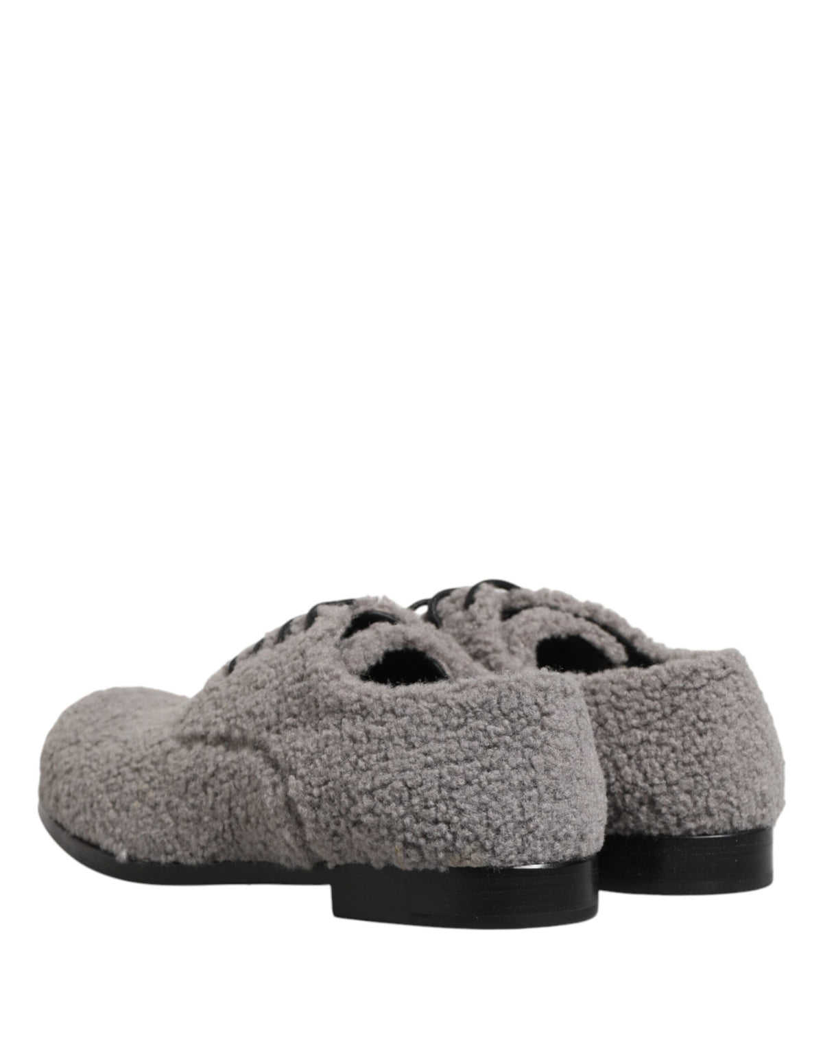 Dolce & Gabbana Gray Fleece Lace Up Derby Dress Shoes for Men