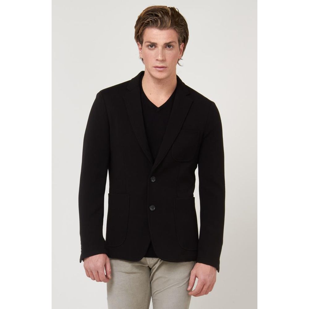 Gas Black Polyester Blazer for Men - IT54 | XL