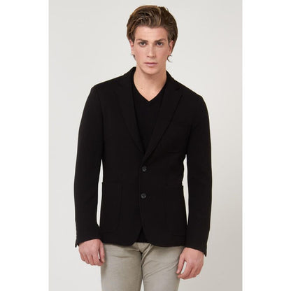 Gitzwarte Polyester Blazer
