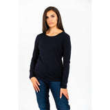 Gas Blue Cotton Long Sleeve T-Shirt for Women - Stylish Comfort