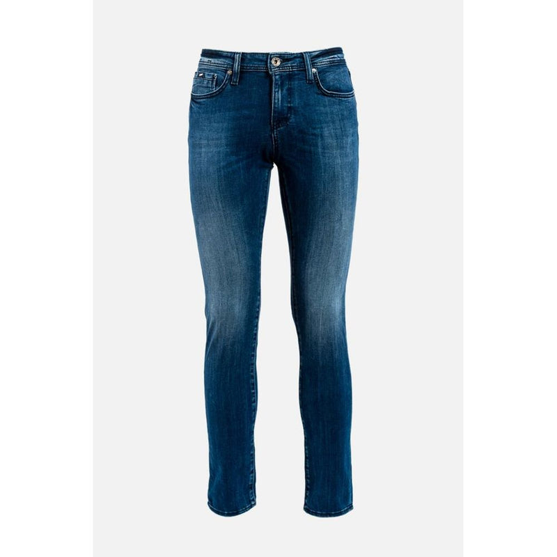 Gas Blue Cotton Slim Fit Jeans for Men