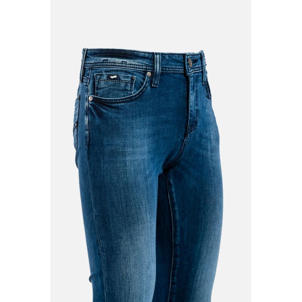 Gas Blue Cotton Slim Fit Jeans for Men
