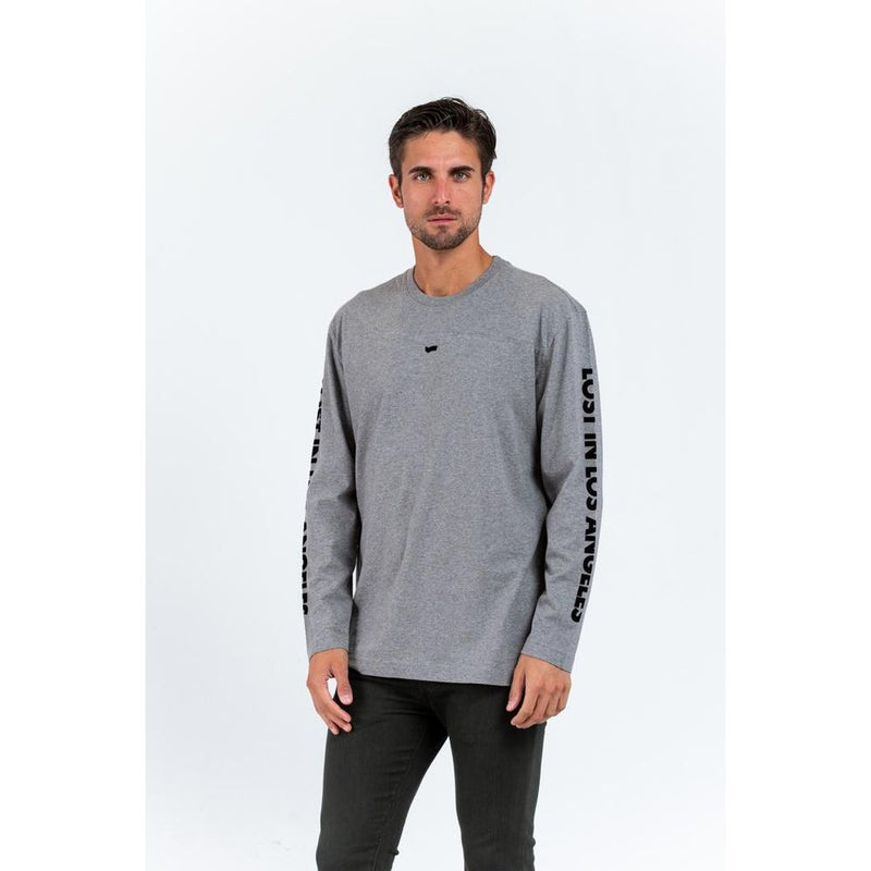 T-shirt à manches longues en coton gris Gas