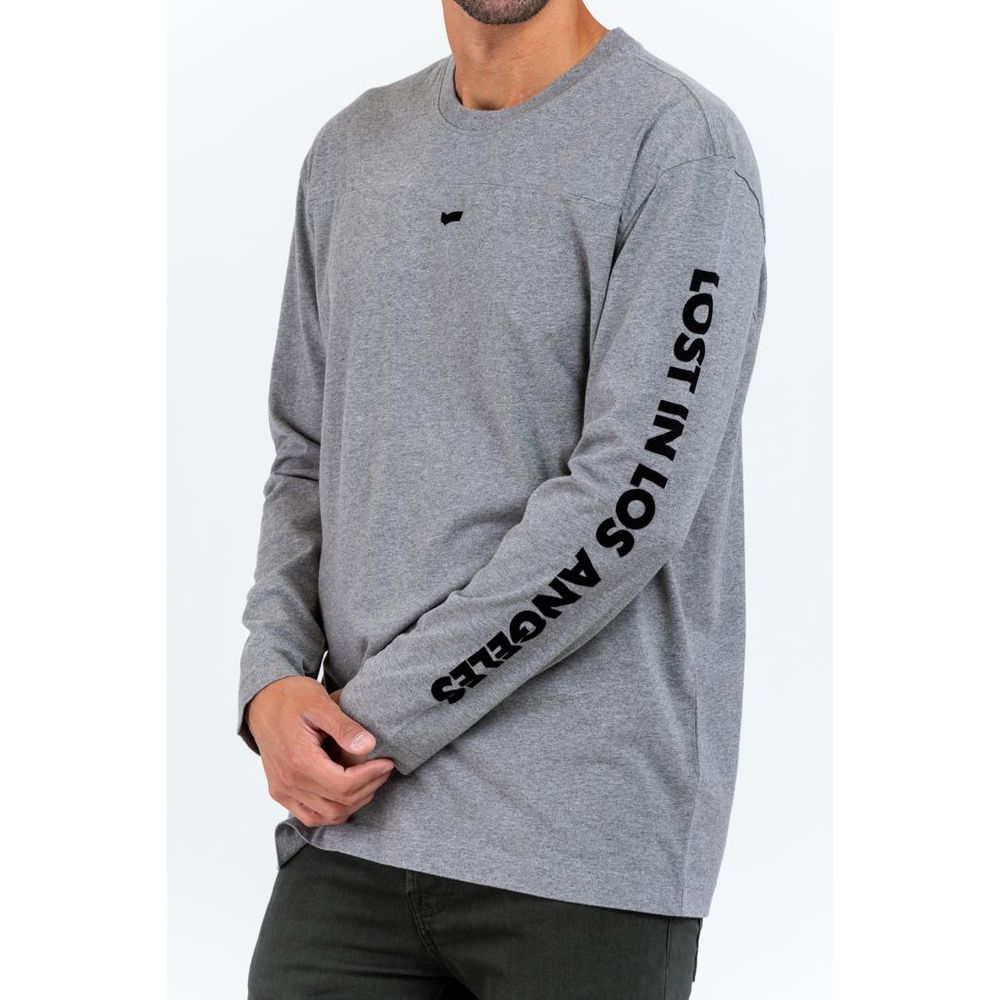 T-shirt à manches longues en coton gris Gas