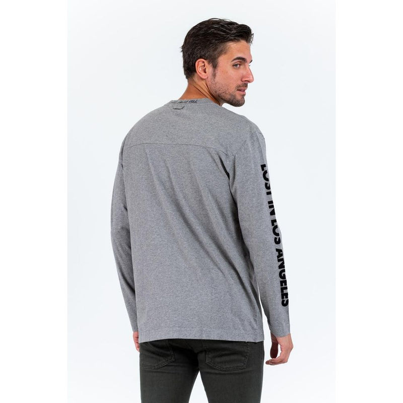 T-shirt à manches longues en coton gris Gas