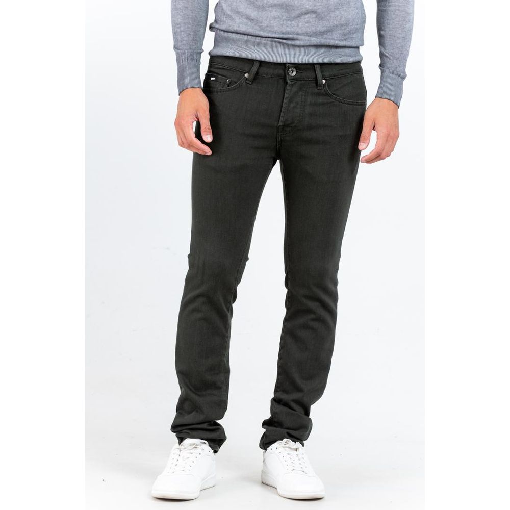 Gas Green Cotton Slim Fit Jeans for Men