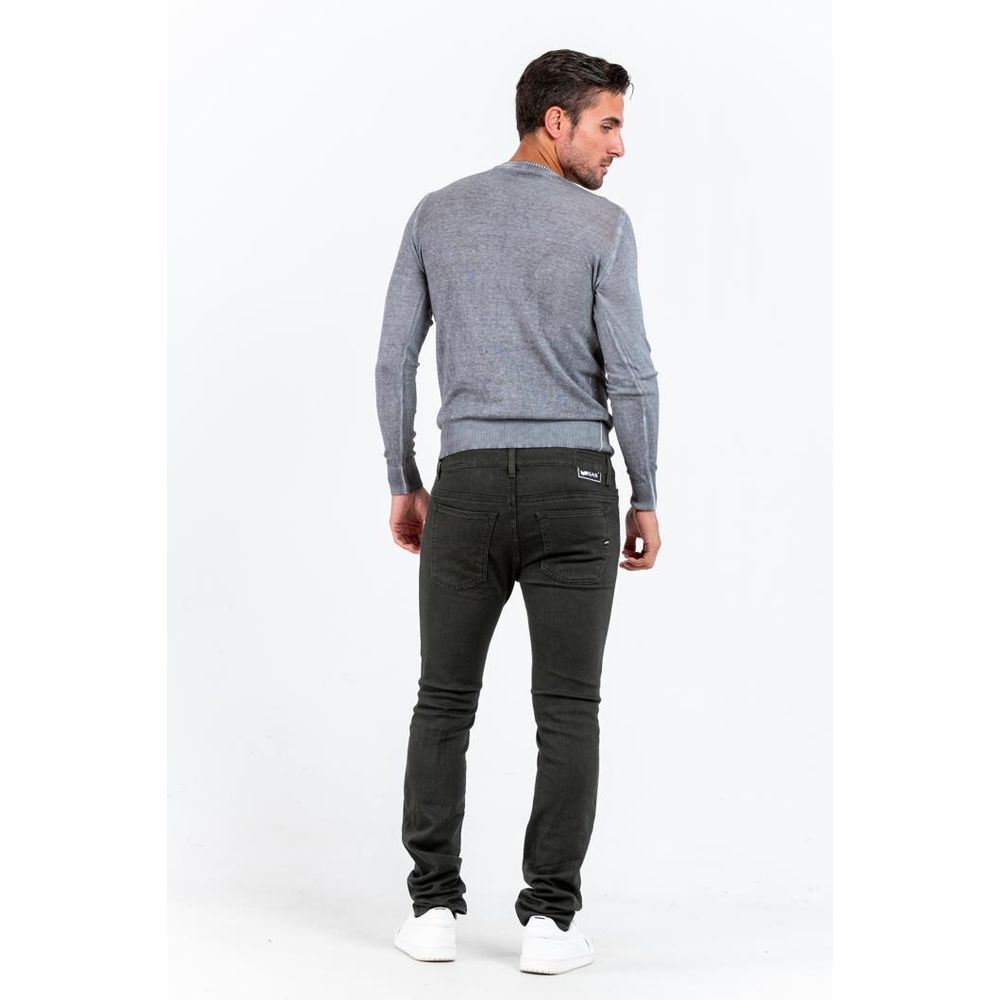 Gas Green Cotton Slim Fit Jeans for Men