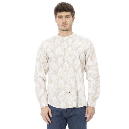 Baldinini Trend Beige Katoenen T-shirt met lange mouwen