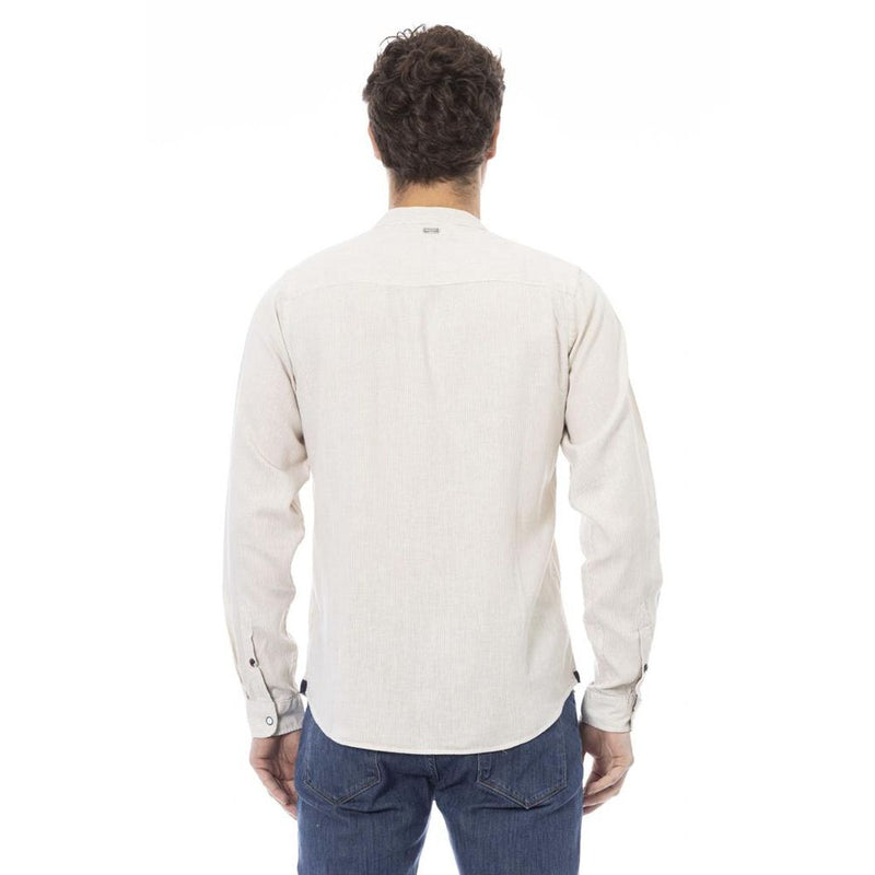 Baldinini Trend White Rayon Long Sleeve T-Shirt for Men