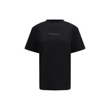 PINKO Black Cotton T-Shirt with Elegant Rhinestone Detailing