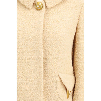 Valentino Cream Fleece Wool Coat