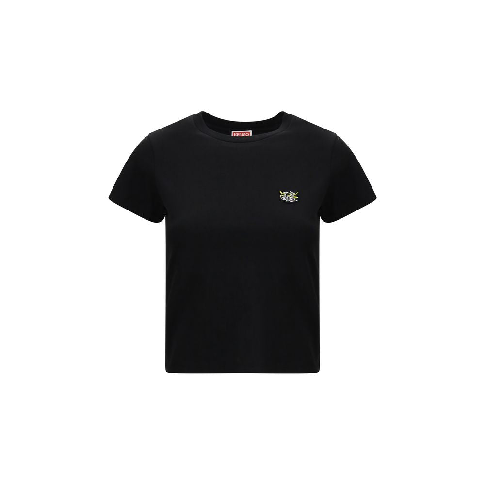 Kenzo Black Cotton T-Shirt with Wild Tiger Design