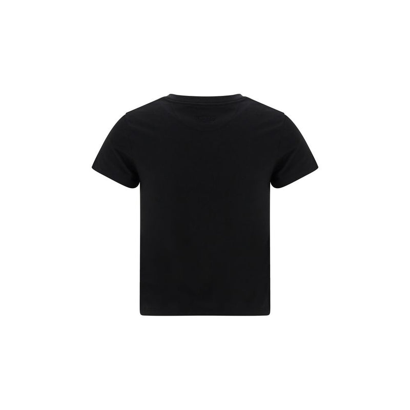 Kenzo Black Cotton T-Shirt with Embroidered Wild Tiger Design