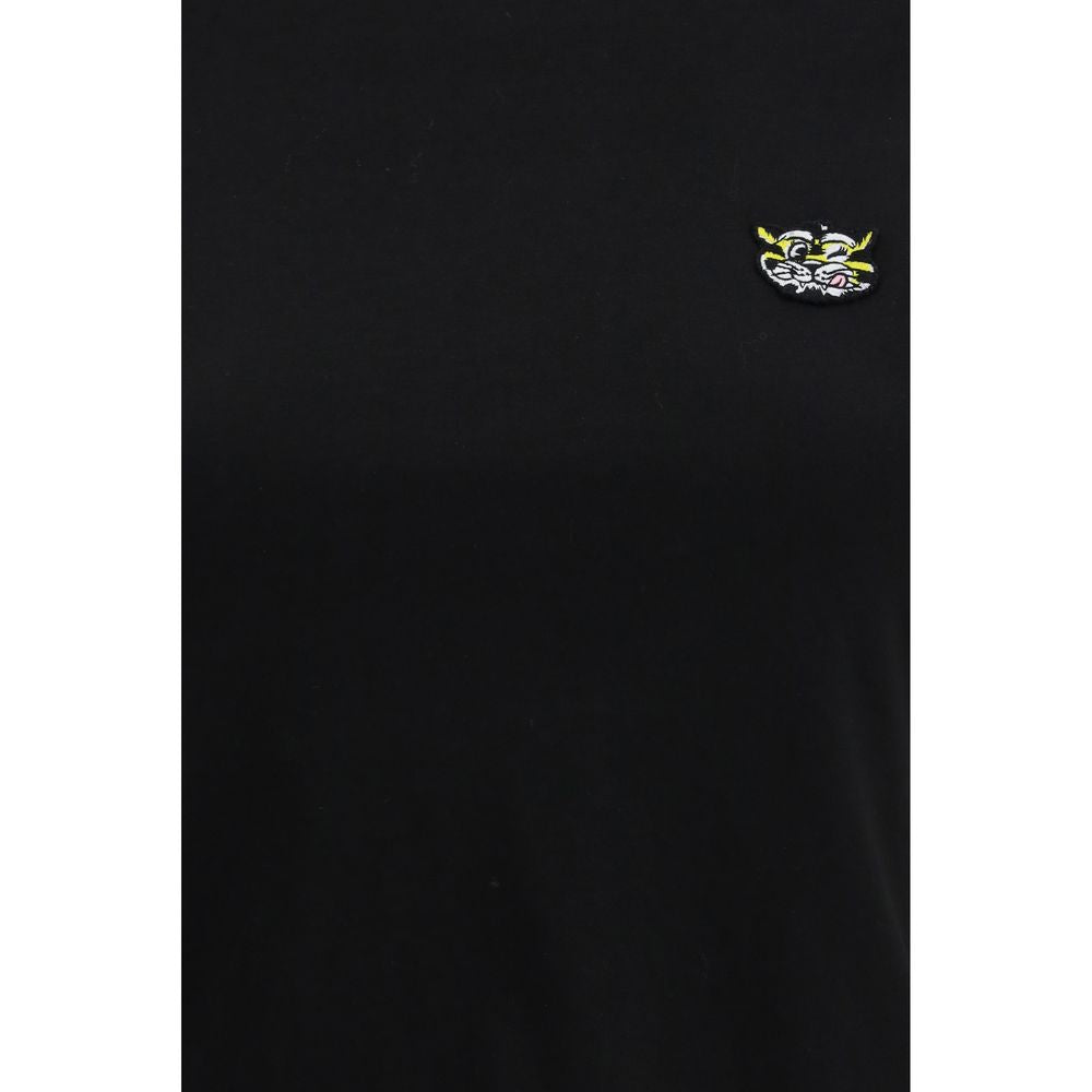 Kenzo Black Cotton T-Shirt with Wild Tiger Design