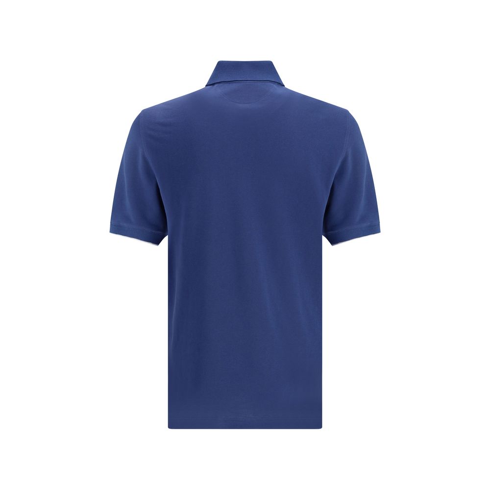 Brunello Cucinelli Blue Cotton Polo Shirt - Refined Elegance