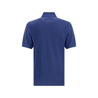 Polo Brunello Cucinelli en coton bleu