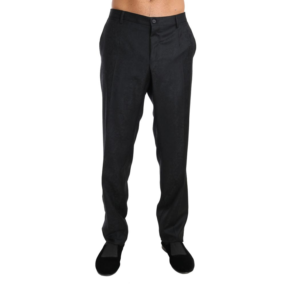 Pantalon habillé en coton gris Dolce &amp; Gabbana