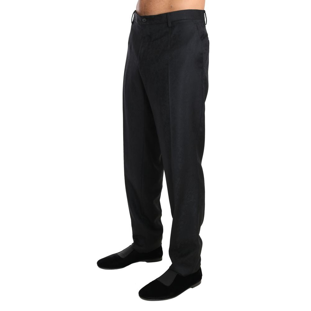 Pantalon habillé en coton gris Dolce &amp; Gabbana