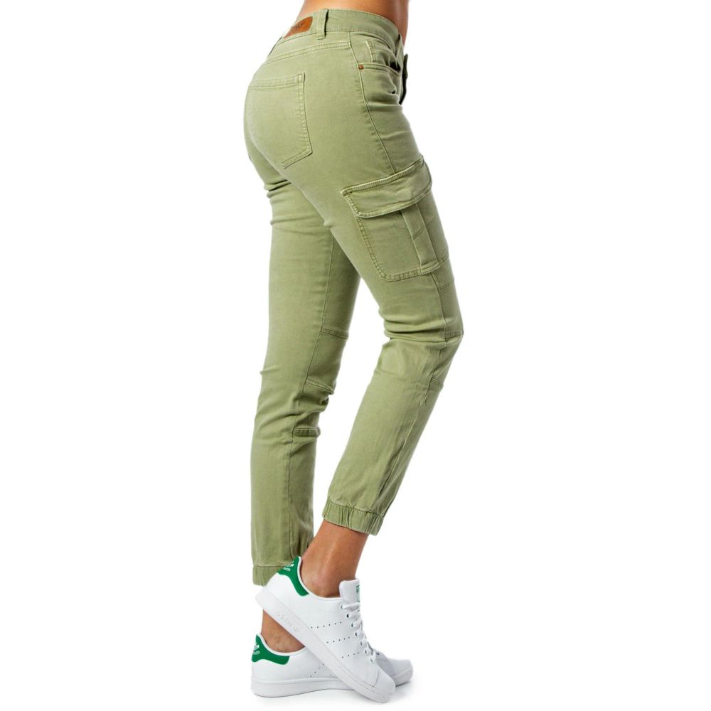 Only Bicolor Cotton Cargo Pants for Women - Size 36