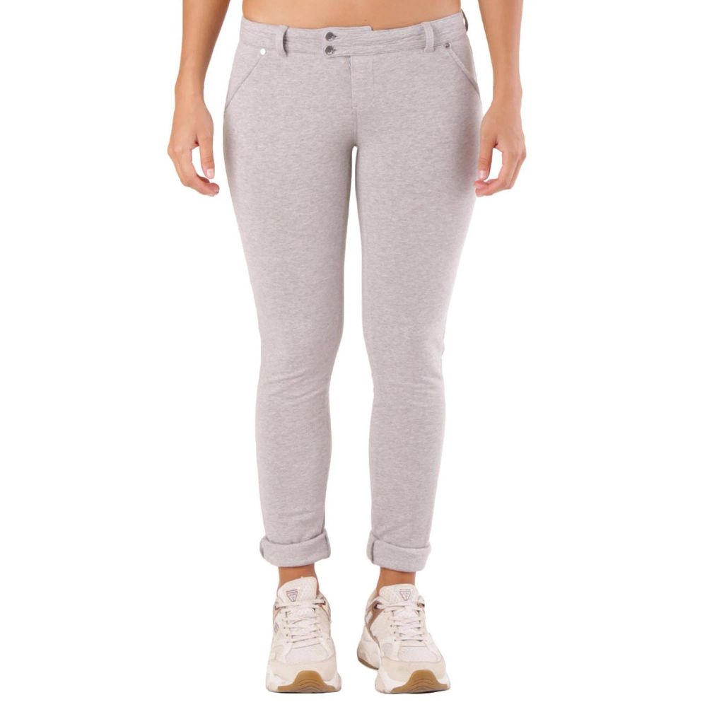 Pantalon skinny en coton gris métallisé