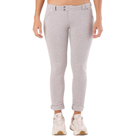 Pantalon skinny en coton gris métallisé