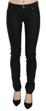 PLEIN SUD JENIUS Black Mid Waist Skinny Denim Jeans