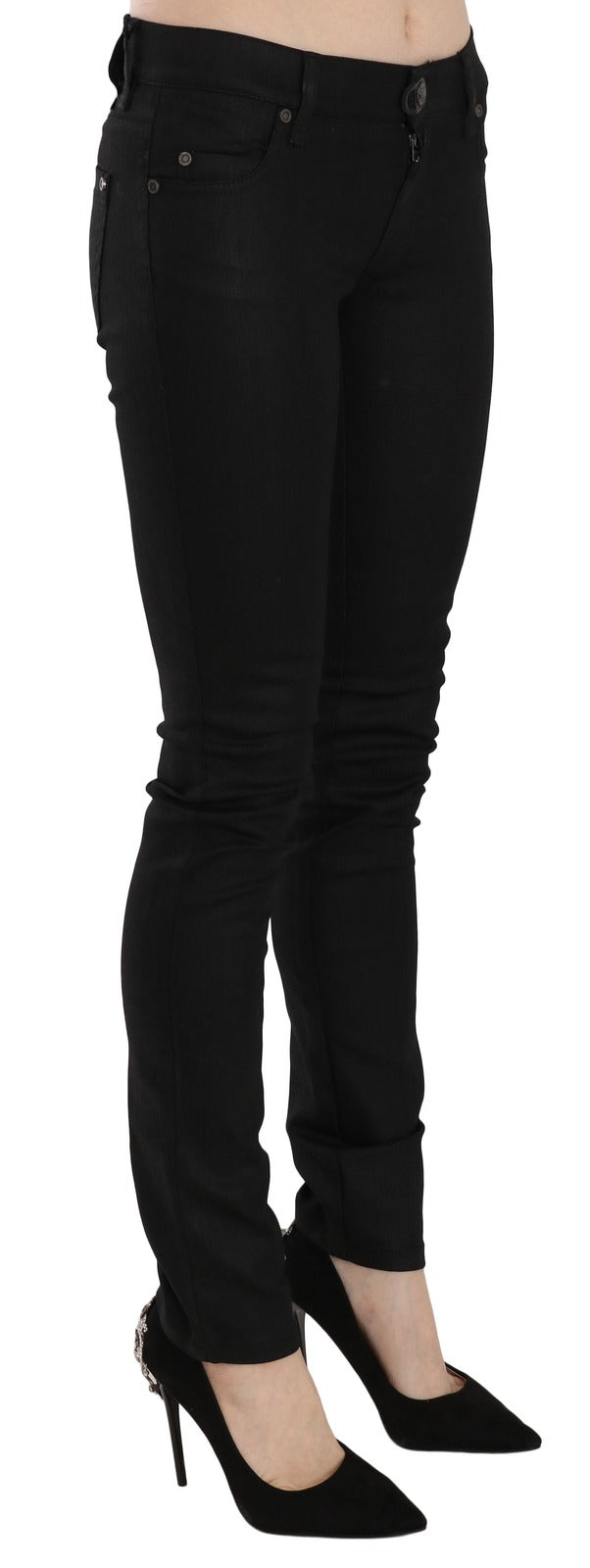 PLEIN SUD JENIUS Black Mid Waist Skinny Denim Jeans