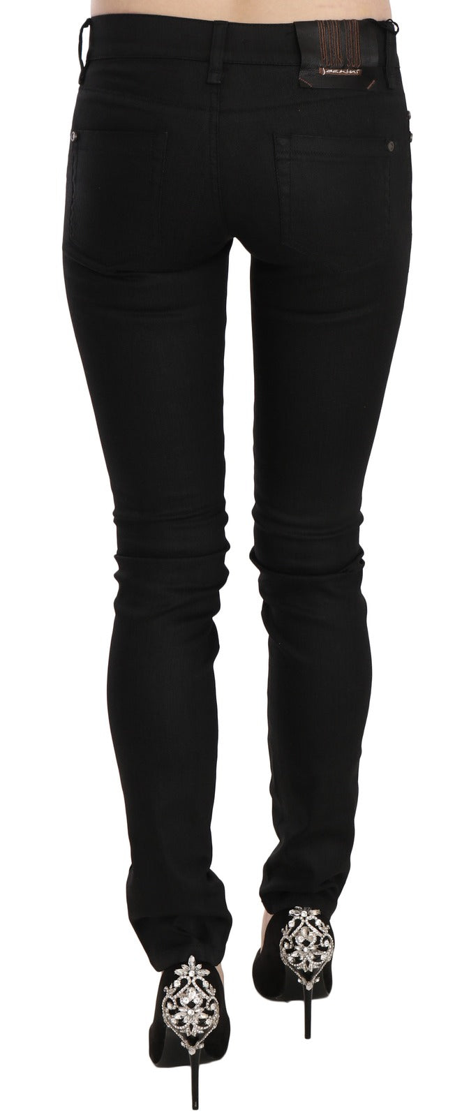 PLEIN SUD JENIUS Black Mid Waist Skinny Denim Jeans