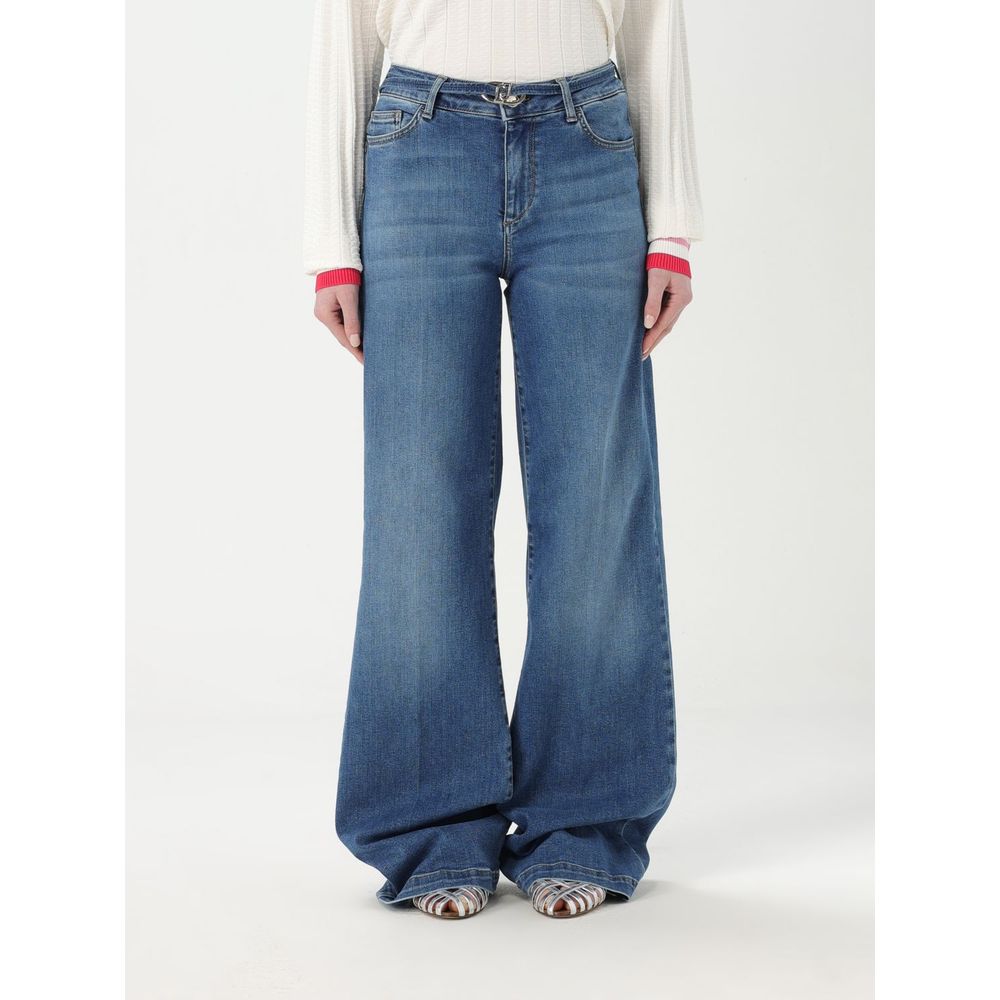 Liu Jo Blue Cotton Flared Jeans for Women - Trendy & Comfortable