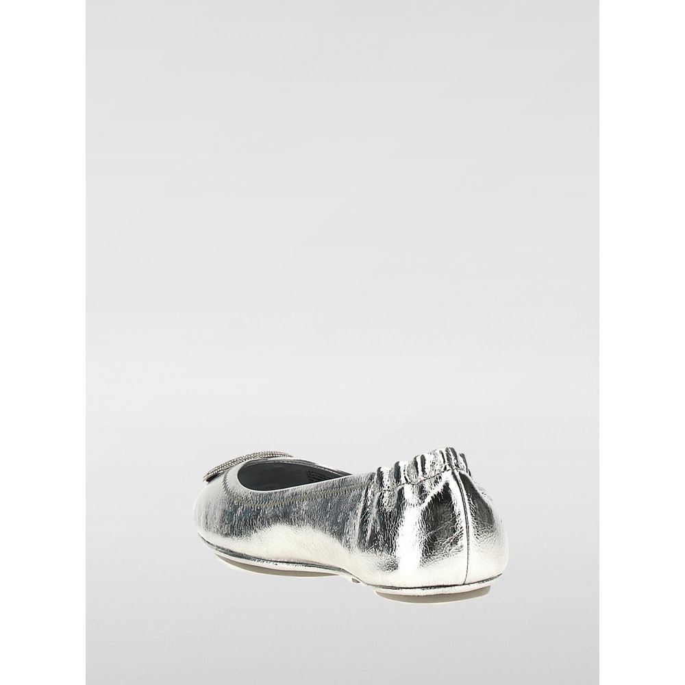 Tory Burch Silver Leather Ballet Flats for Women - Elegant Comfort