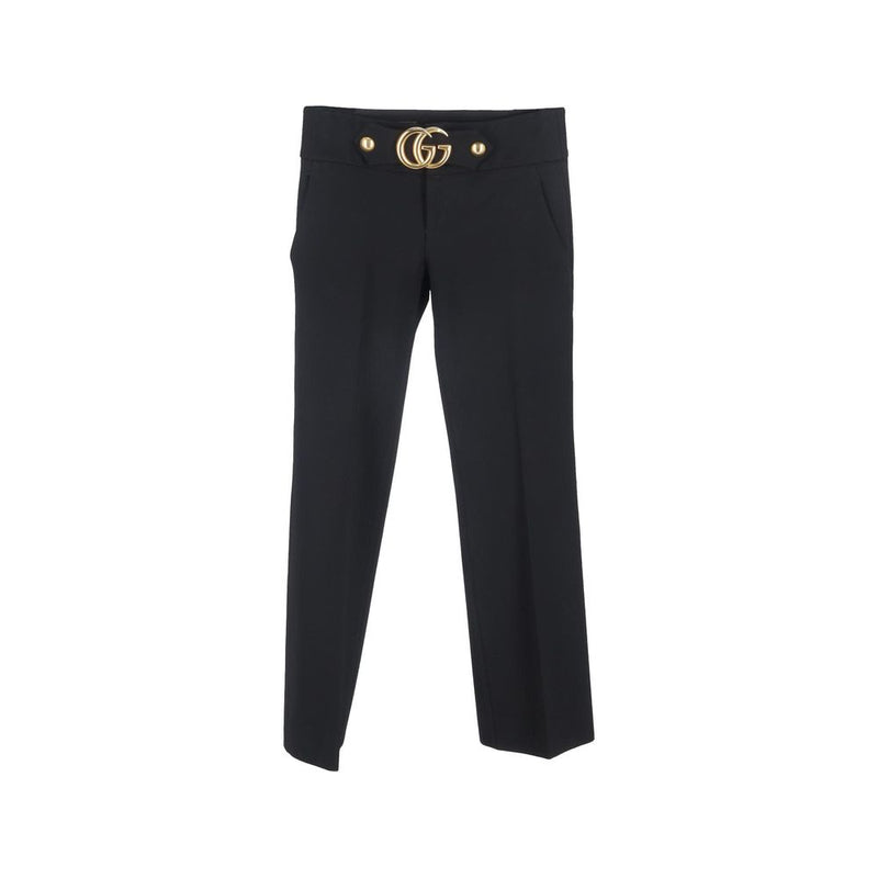 Gucci GG Marmont Black Viscose Wide Leg Trousers