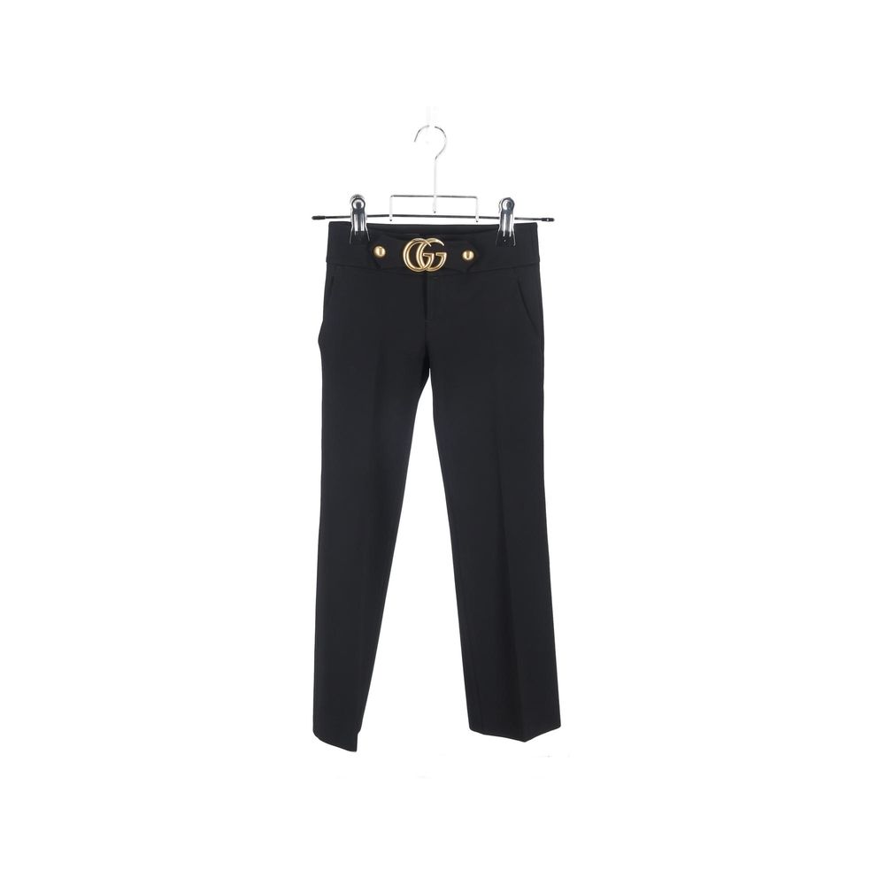 Gucci GG Marmont Black Viscose Wide Leg Trousers