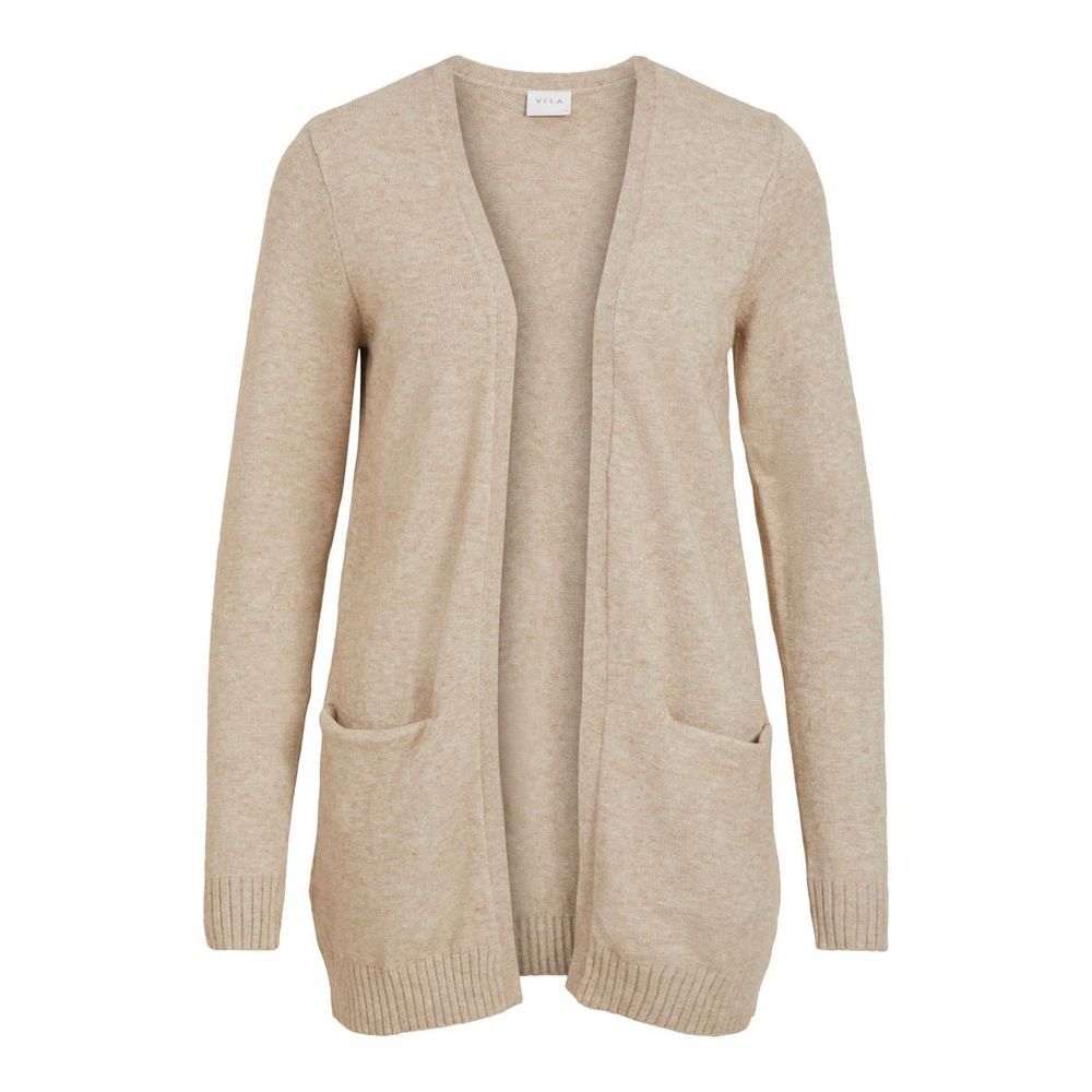 Vila Clothes Beige Viscose Cardigan for Women