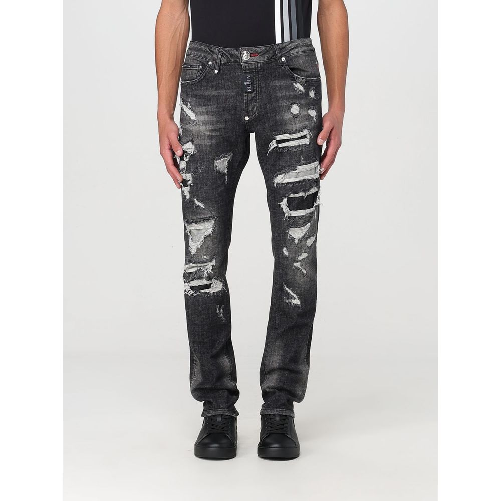 Philipp Plein Gray Denim Slim Fit Jeans for Men