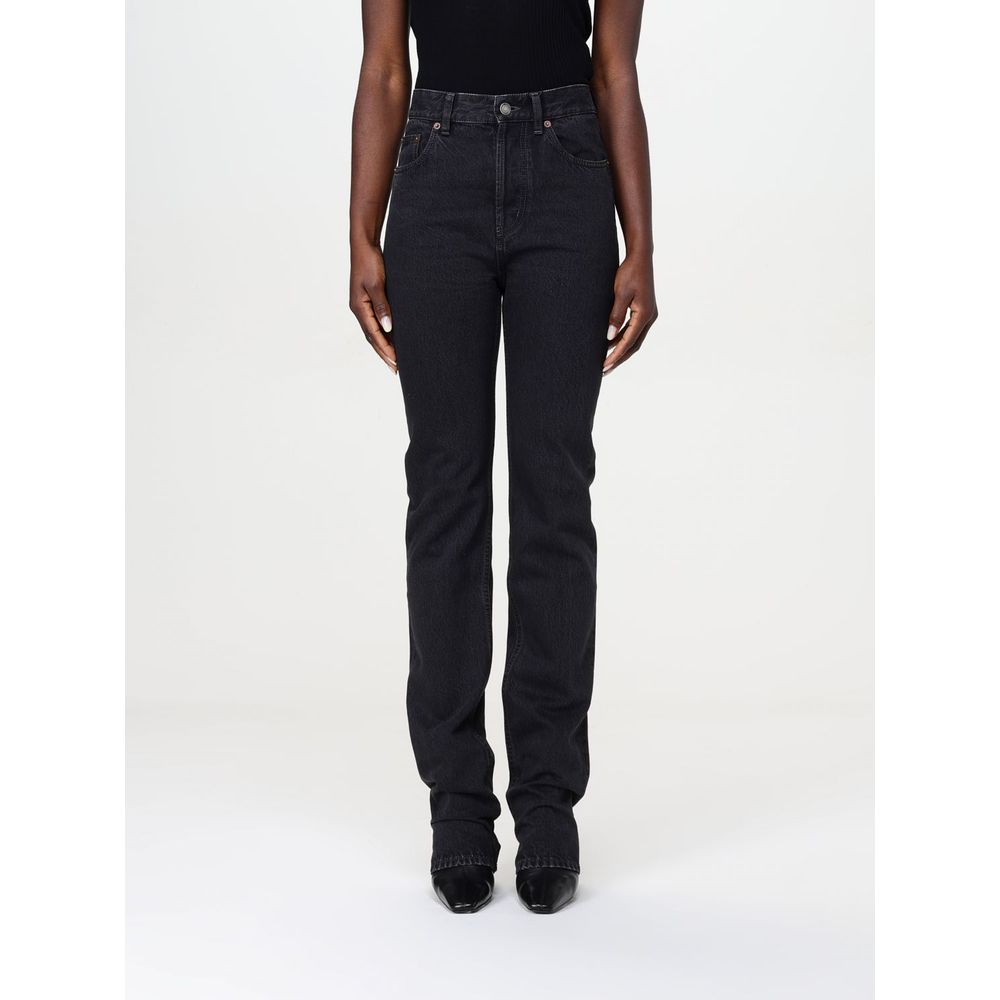 Saint Laurent Black Cotton Straight-Leg Jeans for Women